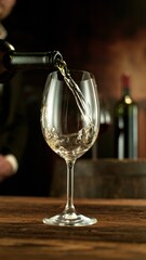 Detail of White Wine Pouring.