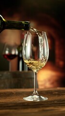 Detail of White Wine Pouring.