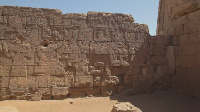 Sudan, Nubia, Naga, relief on lion temple wall