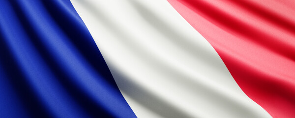 Waving flag of France - 3D illustration