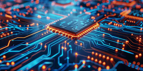 Obraz premium A close up of a circuit board