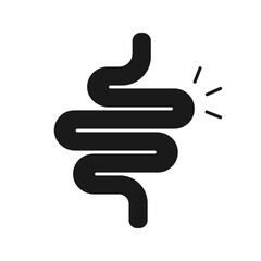 Intestine icon. Bowel symbol. Human anatomy, gut or intestinal tract vector illustration. Digestion sign. Abdominal gastric belly icon isolated.