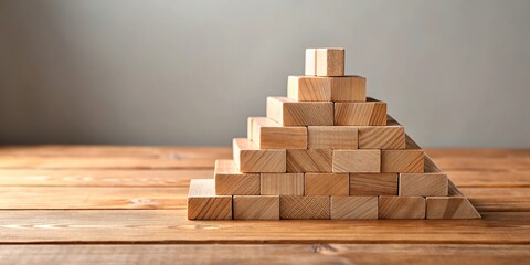 Fototapeta premium Wooden pyramid on table