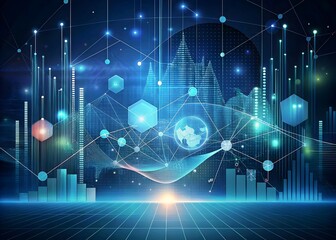 Innovative Data Visualization Technology Analyzing Global Trends Analytics Connectivity Graphs Metrics