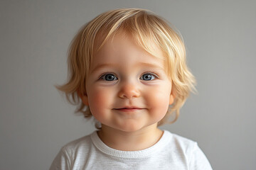 Naklejka premium portrait of an white little boy with a smile