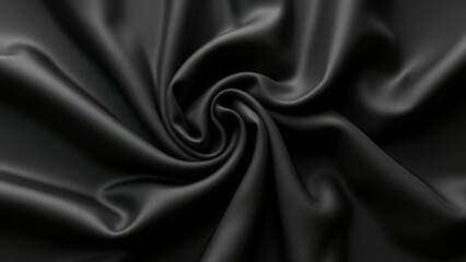 Obraz premium Depicting the smooth texture of black fabric, with soft, rich material, delicate folds, and subtle highlights, capturing the elegance and simplicity of refined fabric in a modern design.