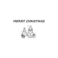 "Jolly Santa Claus Christmas Illustration: Santa in Red Suit with White Beard, Gifts, and Sleigh - Perfect for Holiday Cards, Festive Decorations, Gift Tags, and Christmas-Themed Designs"