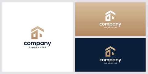 creative home and letter da logo