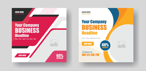 Creative corporate square banner promotion template design. Business social media post layout design for your digital marketing agency.