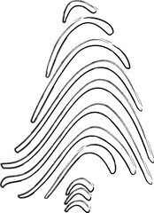 Minimalist tree line art illustration