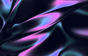 Abstract Liquid Gradient Background. Chrome Backdrop