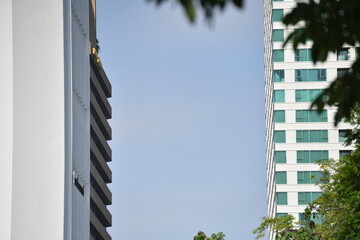 building in the city with blue sky weather
