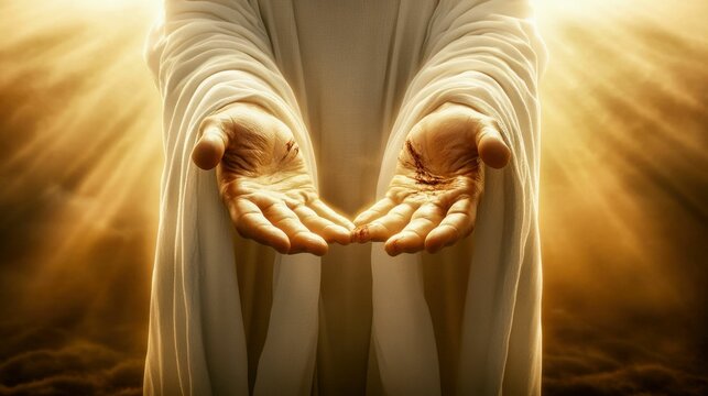 Resurrected Hands of Christ in Glorious Light