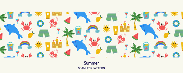 cute summer seamless pattern