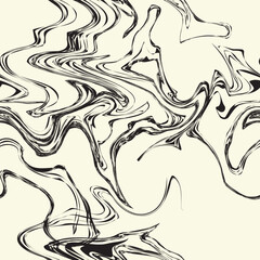 Vector seamless pattern. Abstract fluid art texture. Liquid monochrome streaks. Creative background with freeform blots. Decorative design with distortion effect.