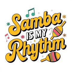 Latin dancing logo icon illustration on white background, with samba
