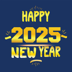Happy new year 2025 banner black and white background vector, 2025 happy new year.