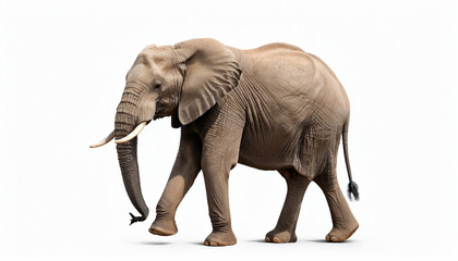 Obraz premium African Elephant on white background isolated