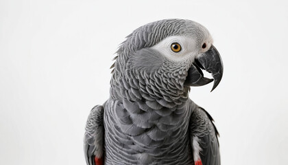 Fototapeta premium African Grey Parrot on white background isolated
