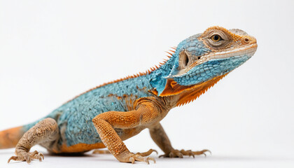 Obraz premium Agama Lizard on white background isolated