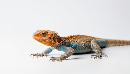 Obraz premium Agama Lizard on white background isolated