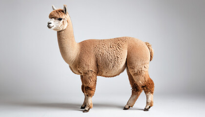 Obraz premium Alpaca on white background full body isolated