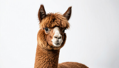 Obraz premium Alpaca on white background full body isolated