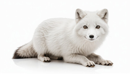Obraz premium Arctic Fox on white background isolated