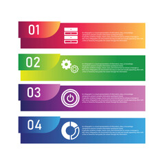 Business Infographic Element design with 4 options can be used for workflow layout, diagram, annual report.