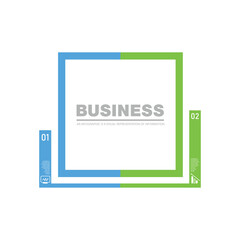Infographic design Square Shape with 2 options can be used for workflow layout, diagram, annual report.