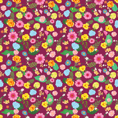 Florals hand draws seamless pattern for fabric