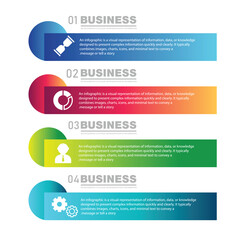 Simple 4 Step Business Infographic Element design can be used for workflow layout, annual report.