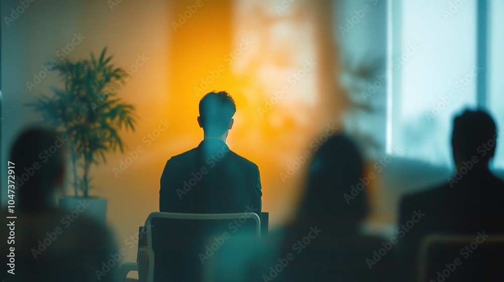 Canvas Prints Audience Silhouette at a Presentation Event