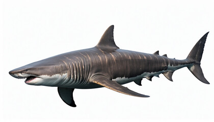 Fototapeta premium Basking Shark on white background isolated 