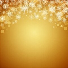 golden christmas background with snowflakes