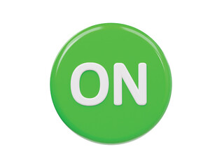 Switch on button icon 3d render illustration