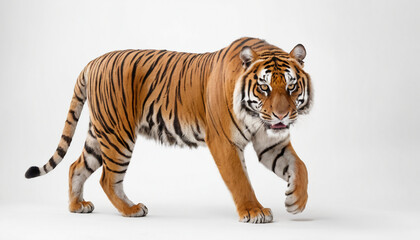 Obraz premium Bengal Tiger on white background isolated 