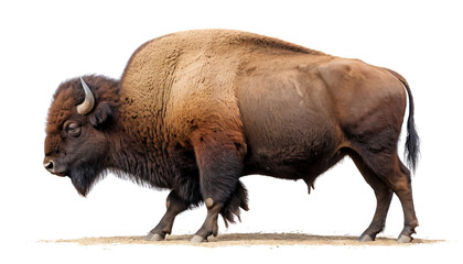 Bison on white background isolated