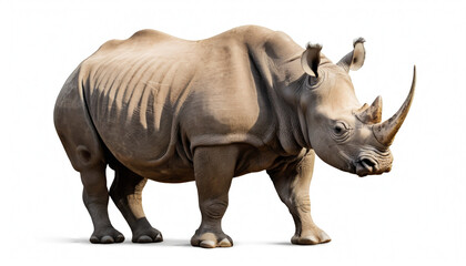 Obraz premium Black Rhinoceros on white background isolated