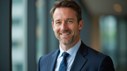 Fototapeta premium Professional Business Portrait of Mature Executive in Suit | Senior Leadership, Corporate Headshot, and Businessman Stock Image