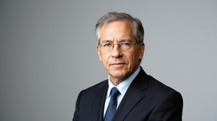 Professional Business Portrait of Mature Executive in Suit | Senior Leadership, Corporate Headshot, and Businessman Stock Image