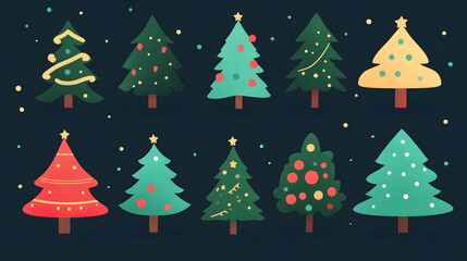 Obraz premium Festive christmas trees