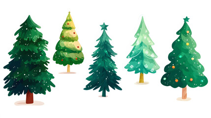 Fototapeta premium Festive evergreen trees