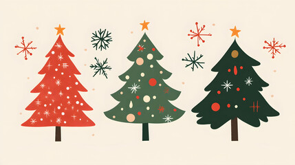 Festive christmas trees