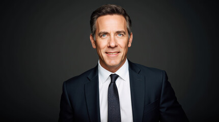 Professional Business Portrait of Mature Executive in Suit | Senior Leadership, Corporate Headshot, and Businessman Stock Image