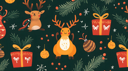 Fototapeta premium Festive reindeer fun