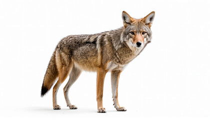 Coyote on white background isolated