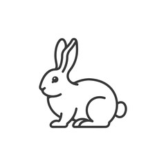 Obraz premium Line Drawing of a Sitting Rabbit