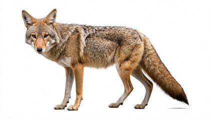 Naklejka premium Coyote on white background isolated