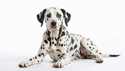 Dalmatian on white background isolated